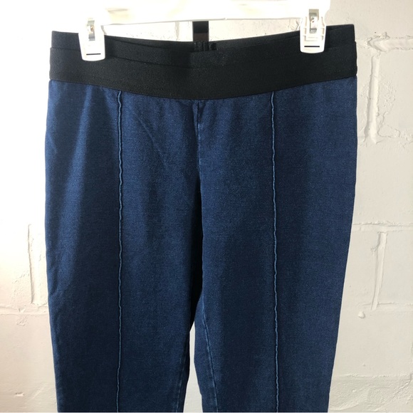 BCBGMAXAZRIA Raised Seam Jean Leggings Size M Indigo - Picture 2 of 6